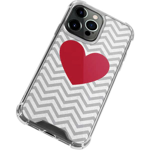 Chevron Heart iPhone 15 Pro Clear Case